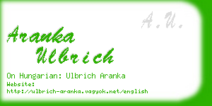 aranka ulbrich business card